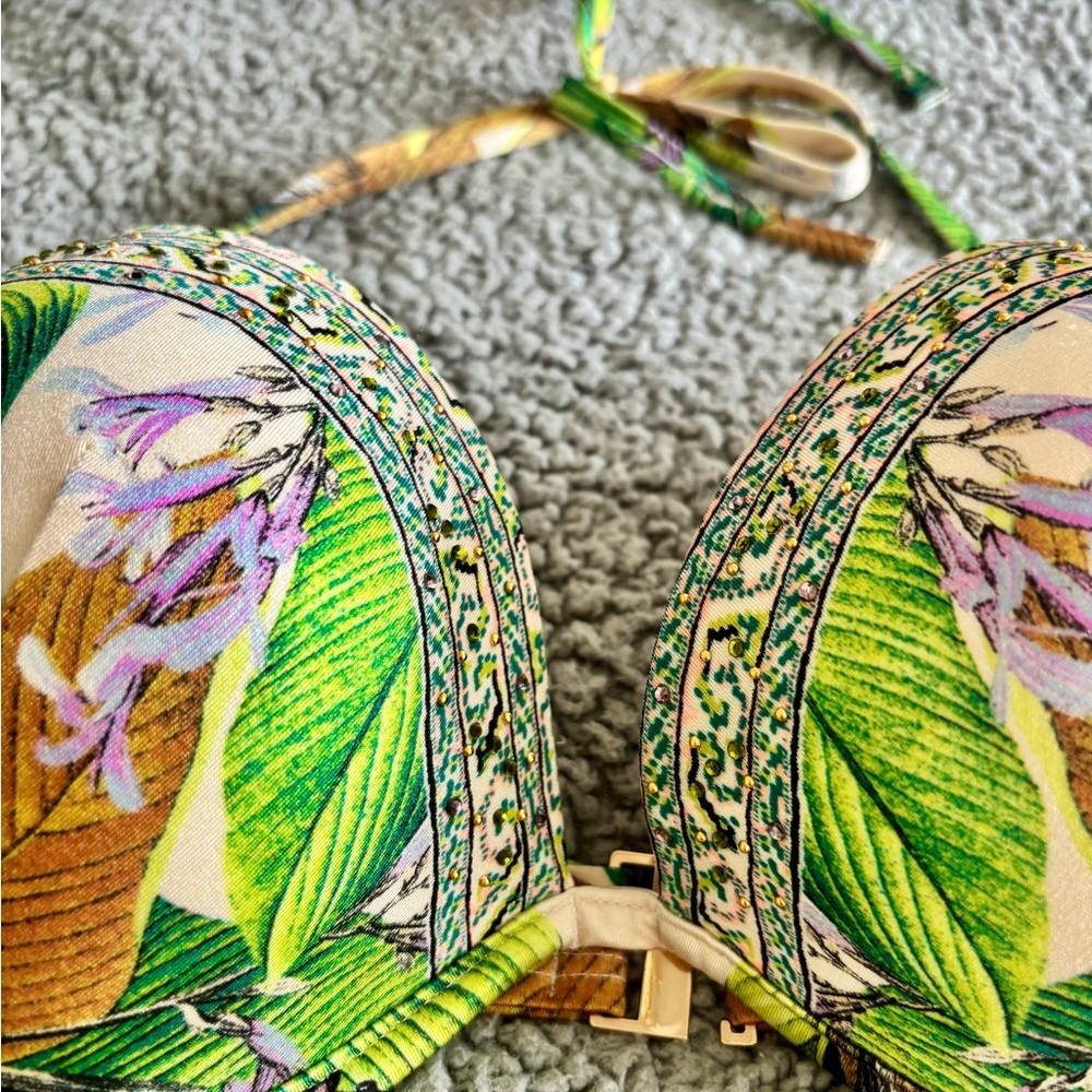 Tropical Print Bikini Top